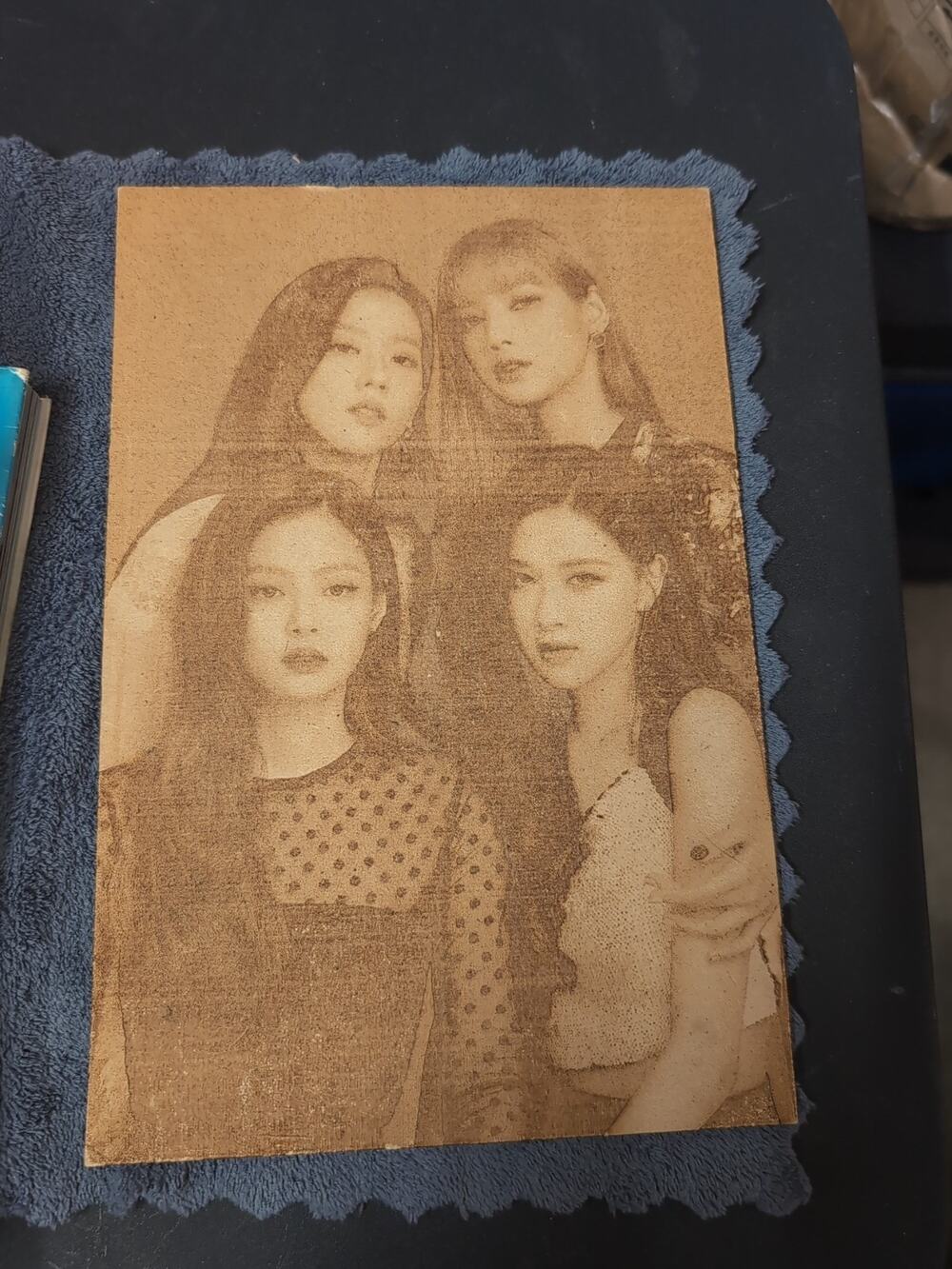 Black Pink Custom Engraved Wood Board Photo 6" x 9" K Pop K-Pop